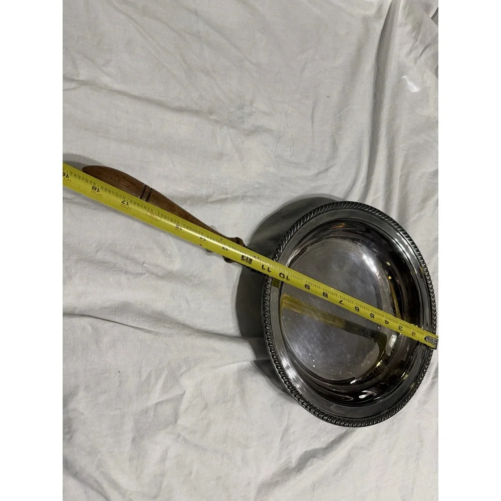 Vintage Gorham Silverplate Serving Dish Wood Handle‎ Insert Bowl